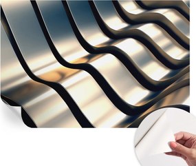 Öntapadós Dekoratív Fotótapéta Hálószobába Fém hullámok 104x70 cm