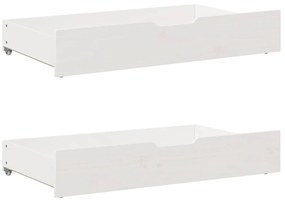 fehér tömör fenyőfa ágykeret fiókokkal 100 x 200 cm