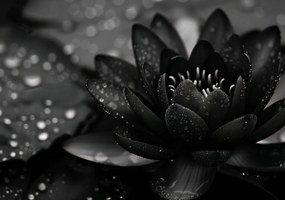 Poszter 100x70cm Lótusz fekete