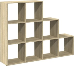vidaXL 3 szintes sonoma tölgy elválasztó könyvespolc 137,5x29x103,5 cm