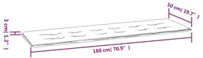 piros oxford szövet kerti padpárna 180 x 50 x 3 cm