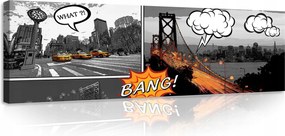 Vászonkép 145x45 Város a képregényekben Panorámás dekoráció az előszobába