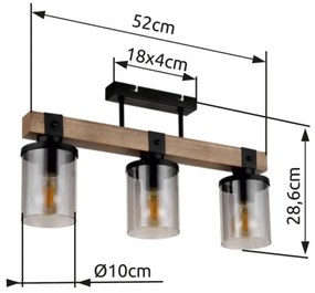 Brilagi - VISTA felületre szerelhető csillár 3xE27/60W/230V tölgy