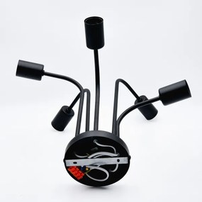 Felületre szerelhető csillár  TRINITY 5xE27/15W/230V fekete