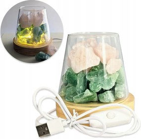 Aromaterápiás Éjszakai Dekorációs Lámpa Rózsaszín Zöld Kövek