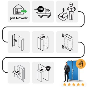 Fém iratszekrény JAN II, 1150 x 185 x 400 mm, szürke-kék