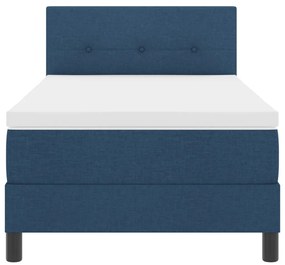 vidaXL Boxspring Ágy Matrac Kék 90x200 cm Szövet