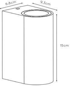 Lucide 27863/02/30 - Kültéri fali lámpa BOOGY 2xGU10/5W/230V IP44