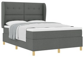 Boxspring Ágy Matracokkal Sötét Szürke 160x200 cm Szövet