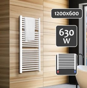 AQUAMARIN Törölközőszárító radiátor 1200 x 600 mm 630 W
