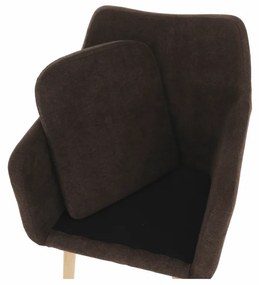 Étkező fotel, sötétbarna anyag/bükk, DABIR