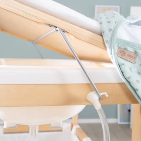Fehér-natúr színű pelenkázó feltét nyírfa dekorral Baby Pool – Roba