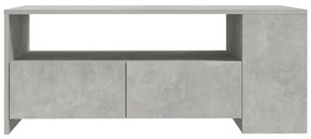 Betonszürke szerelt fa dohányzóasztal 102 x 55 x 42 cm