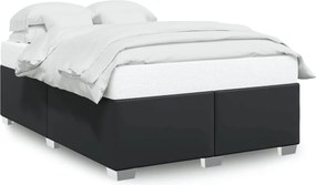 vidaXL fekete műbőr ágykeret 140x190 cm