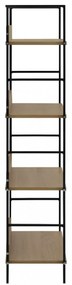 4 szintes tölgyszínű szerelt fa könyvespolc 60x27,6x124,5 cm