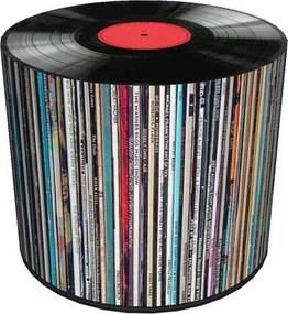 Puff vízálló ülőfelület Bertoni otthonra és kertbe, henger puff, Vinyl minta