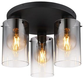 Globo 15907-3D - Felületre szerelhető csillár FLORENTINA 3xE27/40W/230V átm. 40,5 cm fekete