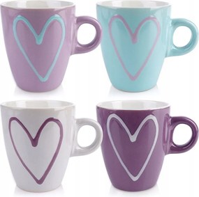 Kerámia Teás Bögre Szett 4 Db-os 230ML Ajándék