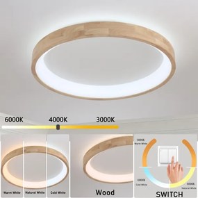 Brilagi-LED mennyezeti lámpa FALCON WOOD LED/60W/230V 3000/4000/6000K 80 cm fa