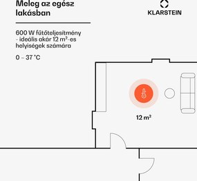 Klarstein Wonderwall Air Art Strand, infravörös hősugárzó, 101 x 60 cm, 600 W, falra szerelhető