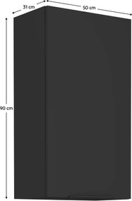 Felső szekrény, fekete, SIBER 50 G-90 1F