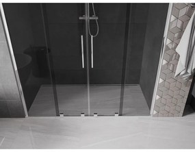 Mexen Velar Duo, tolózuhanyajtó 200 cm-re nyitható, 8 mm-es szürke üveg, króm, 871-200-000-42-01