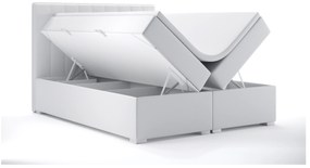 Franciaágy Boxspring 140 cm Ranaly (fehér öko-bőr) (tárolóhellyel). Akció -17%. 1044307