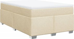 vidaXL krémszínű szövet rugós ágy matraccal 120 x 200 cm