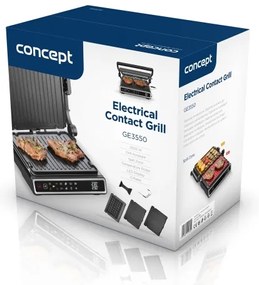 Concept ge3550 - Kontaktgrill 2000W/230V mit Temperatursensor, schwarz