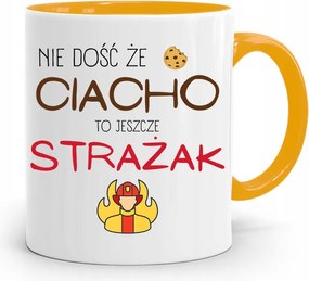 Sárga Bögre Tűzoltónak Nem Elég, Hogy Süti! fényképes nyomattal