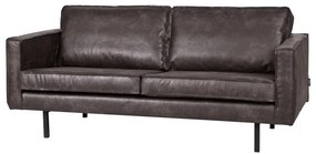 Fekete bőrutánzat kanapé 190 cm Rodeo – WOOOD