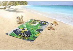 Zöld gyerek bársony strandtörölköző 75x150 cm Goaltime – Good Morning