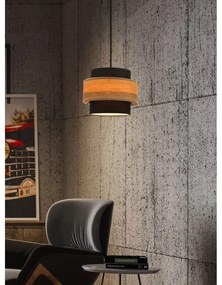 Fekete-natúr színű függőlámpa textil búrával ø 20 cm Twin – Candellux Lighting