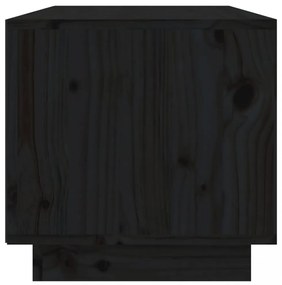 fekete tömör fenyőfa TV-szekrény 60x35x35 cm