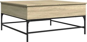 vidaXL sonoma tölgy szerelt fa és fém dohányzóasztal 95 x 95 x 45 cm
