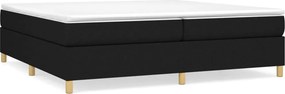 vidaXL fekete szövet rugós ágy matraccal 200 x 200 cm