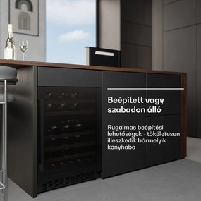 Klarstein Velaire pult alatti borhűtő, modern, elegáns, UV-védelem, Kétzónás, 46 palack
