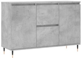 betonszürke szerelt fa tálalószekrény 101,5 x 35 x 70 cm