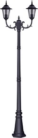 KAJA K-7064A2/2 CZARNY STANDARD Fekete Színű Kültéri Állólámpa 2xE27 15W IP44
