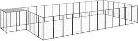 vidaXL fekete acél kutyakennel 22,99 m²