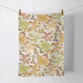 Őszi levél mintás konyharuha 50x70 cm 100% pamut Castanea