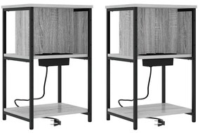 Éjjeliszekrény 2 pcs Szürke sonoma 38 x 31 x 61 cm Faanyag