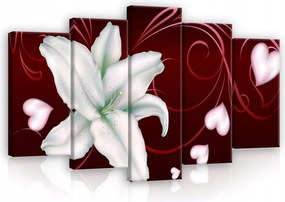 Vászonkép 100x60 Fehér liliom szív szerelem szenvedély virág motívum romantika