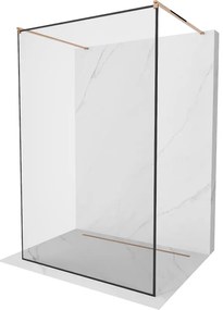 Mexen, Mexen Kioto zuhanyfal 150 x 200 cm, átlátszó/fekete minta 8 mm, rózsaszín arany - 800-150-002-60-70
