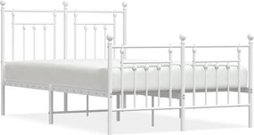 vidaXL fehér fém ágykeret fej- és lábtámlával 120x200 cm