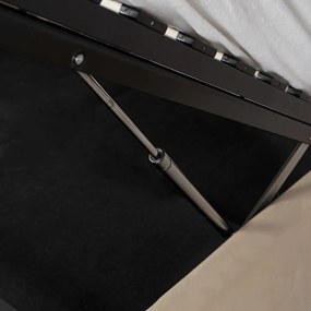 Ágy 160x200 cm méretben, ágyneműtartóval, krém színben, velúr kárpittal HAGA