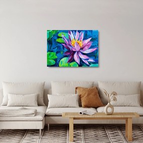 Egy vízi liliom képe a vízen (üvegen) (70x50 cm)