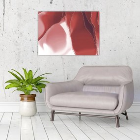 Üveg kép - Piros absztrakt virág N⁰3 (70x50 cm)