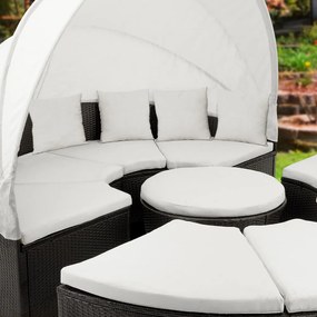 Casaria® Rattan kerti ágy Ø230cm - fekete