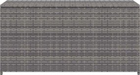 Szürke Polyrattan Kerti Tárolóláda 120 X 50 X 60 Cm